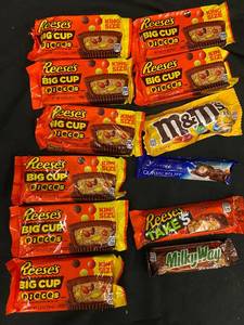 lot 47 image: AA2 - Assorted Candy Collection with Reeses, M&Ms, and More