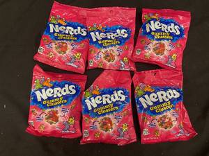 lot 83 image: KK2 - Lot of 6 Nerds Gummy Clusters Candy Packs