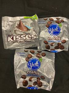 lot 142 image: VV2 - Hersheys Kisses and York Minis Unwrapped Milk Chocolate Candies