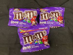lot 150 image: VV2 - Set of 3 Dark Chocolate M&Ms Sharing Size Bags