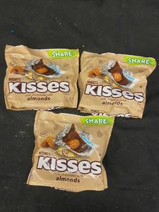 lot 153 image: WW2 - Lot of 3 Packs Hersheys Kisses Milk Chocolate with Almonds