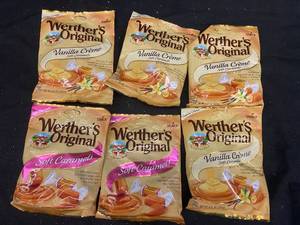 lot 175 image: FF3 - Assorted Werthers Original Soft Caramels and Vanilla Crme Candy Packs