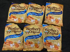 lot 176 image: FF3 - Lot of 6 Werthers Original Chewy Caramels Bags