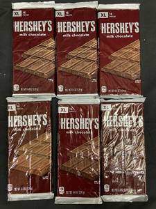 lot 223 image: NN1 - Set of 6 XL Hersheys Milk Chocolate Bars (4.4 oz each)