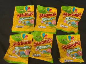 lot 283 image: GG2 - Set of 6 Packs Starburst Gummies Candy with Best By Date 012025