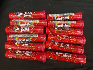 lot 312 image: AA3 - Lot of 12 Skittles Littles Candy Tubes
