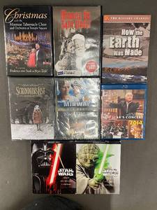 lot 21 image: Collection of 9 DVDs and Blu-rays including Star Wars and Schindlers List