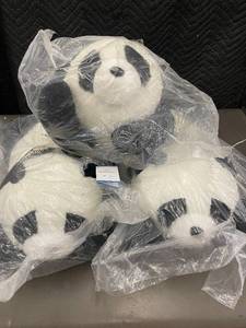 lot 40 image: Set of 3 Snugmates Stuffed Panda Plush Toys 10LBs each