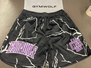 lot 80 image: Gymwolf Basketball Shorts with Electric Design Large