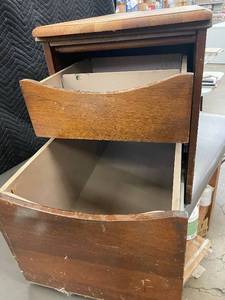lot 141 image: Vintage Wooden Storage Cabinet with Drawers