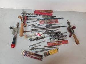 lot 56 image: Fantastic Grouping of Hand drills and Drill Bits