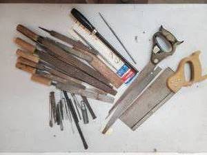 lot 57 image: Large Lot of Wood Files Punches and Saws