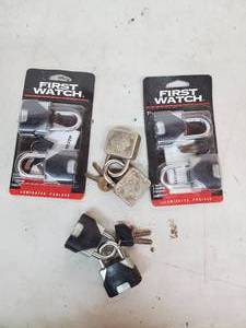 lot 107 image: 8 PadLocks with Keys 2 are Vintage