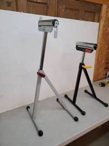 lot 114 image: 2 Ball Bearing Roller Stands  HDX and Workforce