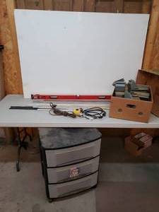 lot 115 image: Shop Level Straight Edge Wall Cubbies and Plastic Portable Storage Drawers