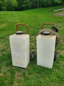 lot 163 image: Lawn Garden Sprayers on Wheels One Tested Working other not tested