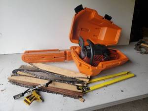 lot 195 image: Jonsered CS2150 Working Chainsaw With Stihl Case and Extras