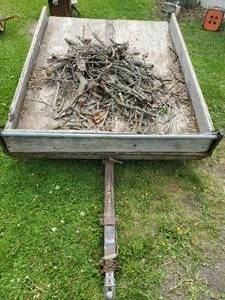 lot 200 image: Large Yard Pull Behing Trailer  rolls Good