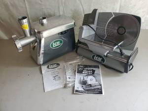 lot 210 image: LEM Meat Slicer in Great Condition &  LEM Meat Grinder