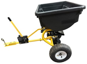 lot 35 image: Yardworks 125lbs Tow Behind Broadcast Spreader