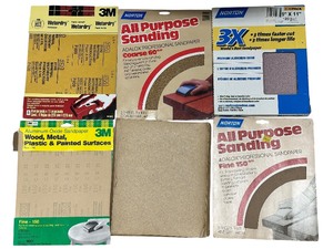 lot 90 image: Large Sheet Sand Paper Bundle of 4 pack and some loose pieces
