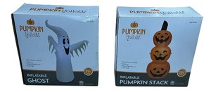 lot 204 image: Inflatable Ghost    Inflatable Stacked Pumpkins