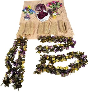 lot 278 image: Party Decor Decor - BurgundyBurlapVinesGarland Bundle