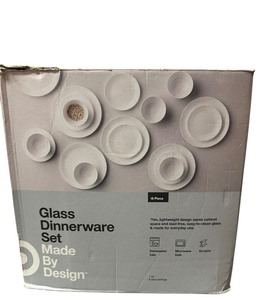 lot 406 image: Glass 18pc Dinnerware Set White - Made By Design