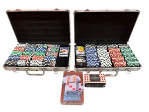 lot 407 image: Dominoes Bundle of 2 Sets with Accessories