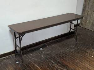lot 23 image: 72 x 18 Folding Table - Heavy Duty Grade - Dark