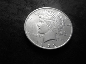 lot 20 image: 1922 D Peace Silver Dollar