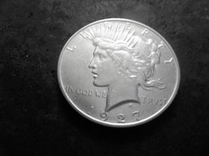 lot 30 image: 1927 D Peace Silver Dollar