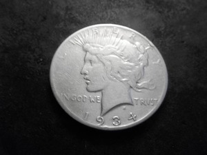 lot 33 image: 1934 S Peace Silver Dollar