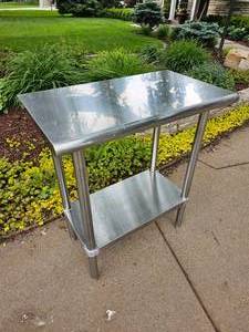 lot 72 image: Brushed Steel Prep Table