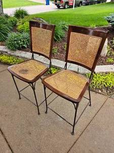 lot 76 image: Grange Contemporary Cane Seat Barstool Pair