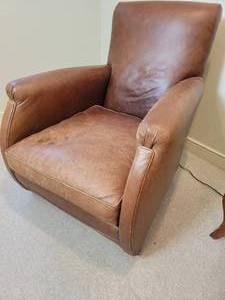 lot 11 image: William Alan Brown Leather Club Chair, a