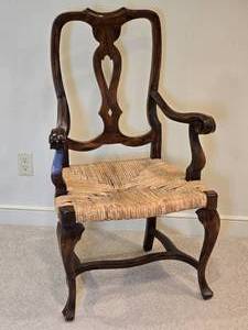 lot 127 image: Fantastic Carved Mahogany Vintage Ruish Seat Accent Chair