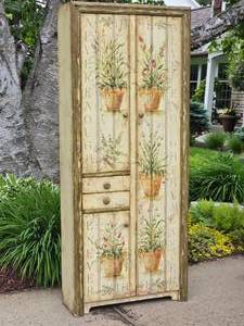 lot 16 image: Habersham Plantation Mille Fleurs Pantry Cabinet