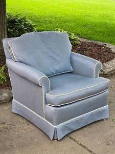 lot 109 image: Classic Blue Slip Cover Armchair