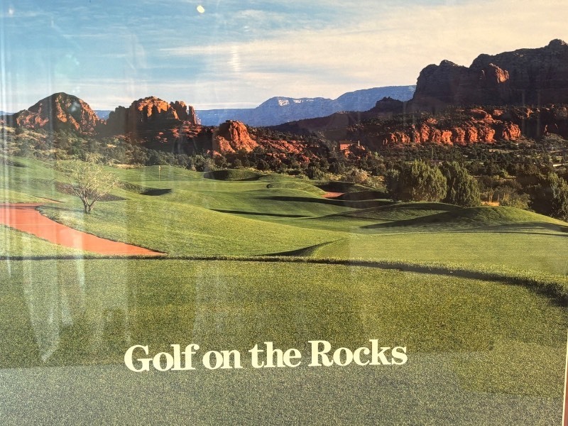 lot 294 image: Golf on the Rocks Framed Landscape Photography