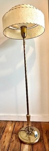 lot 35 image: Vintage Retro Floor Lamp with Fiberglass Shade