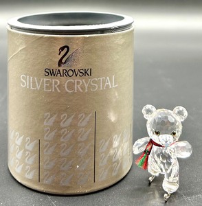 lot 44 image: Swarovski Silver Crystal Skating Bear Figurine with Box