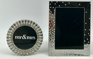 lot 53 image: Nambe Picture Frame and Round Rhinestone Picture Frame