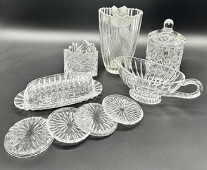 lot 57 image: Mikasa, Royal Limited Crystal, Poland Illusions and More Serving and Coaster Set