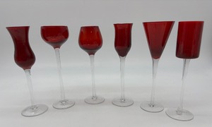 lot 103 image: Set of 6 Ruby Red Cordial Glasses