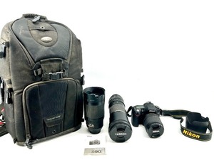 lot 223 image: Nikon D90 DSLR Camera with Tamron 70-200mm and Nikon 70-300mm Lenses