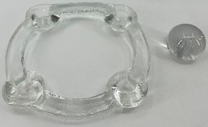 lot 231 image: Kosta Boda Crystal Candle holder and Paperweight Set