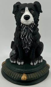 lot 266 image: Vintage Cast Iron Border Collie Doorstop