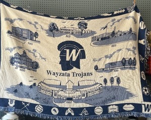 lot 272 image: Wayzata Trojans Commemorative Woven Tapestry Blanket
