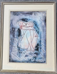 lot 7A image: Original Artwork by Freixas - Embracing Couple